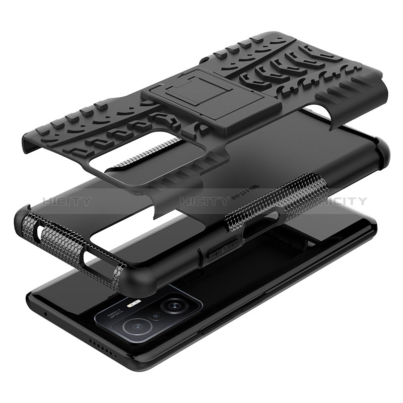 Funda Bumper Silicona y Plastico Mate Carcasa con Soporte JX1 para Xiaomi Mi 11T Pro 5G