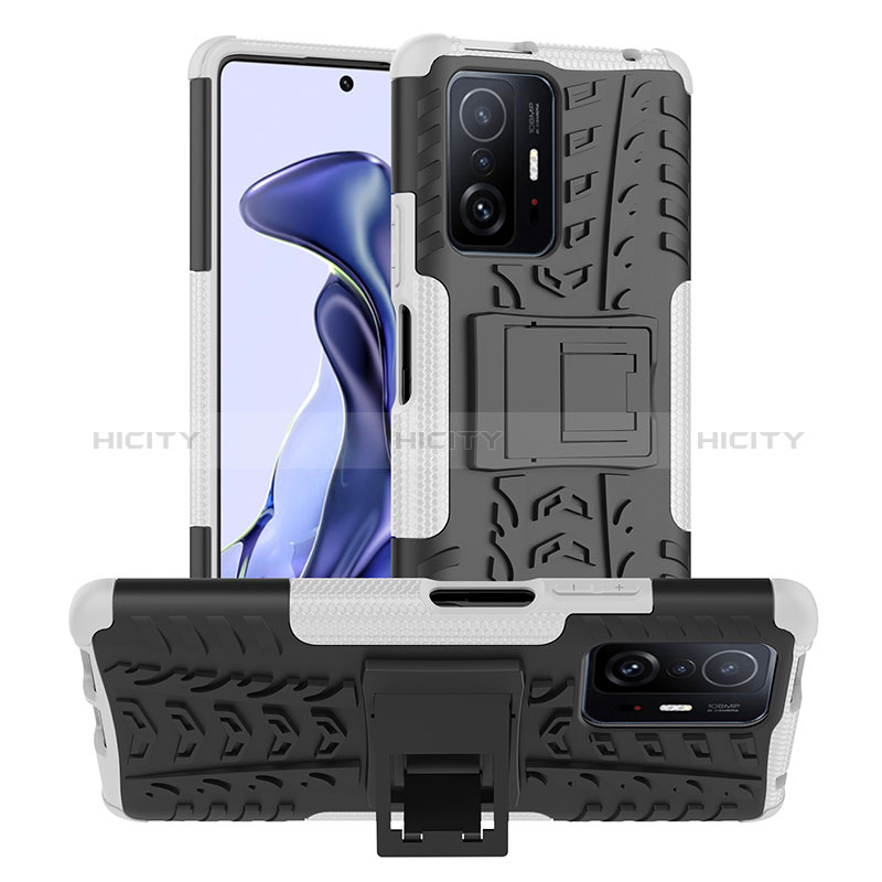 Funda Bumper Silicona y Plastico Mate Carcasa con Soporte JX1 para Xiaomi Mi 11T Pro 5G