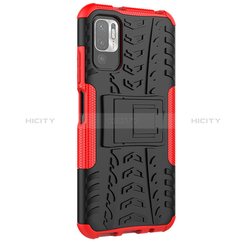 Funda Bumper Silicona y Plastico Mate Carcasa con Soporte JX1 para Xiaomi POCO M3 Pro 5G