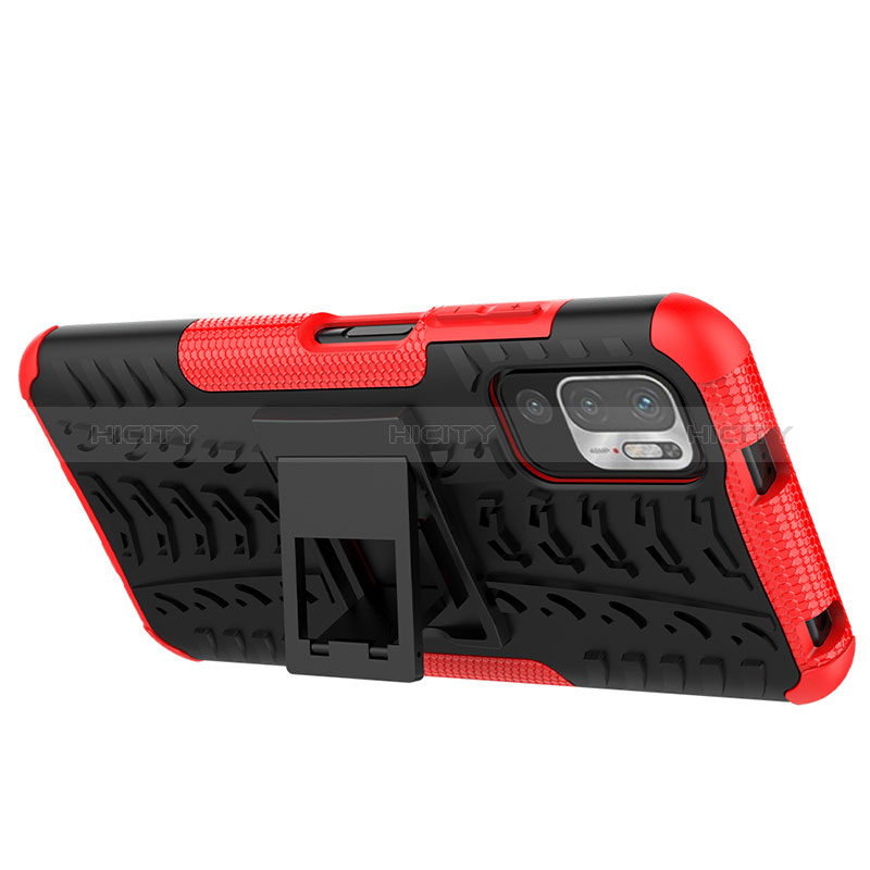 Funda Bumper Silicona y Plastico Mate Carcasa con Soporte JX1 para Xiaomi POCO M3 Pro 5G