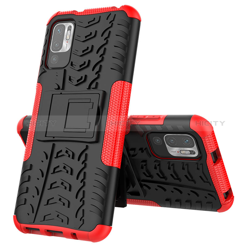 Funda Bumper Silicona y Plastico Mate Carcasa con Soporte JX1 para Xiaomi POCO M3 Pro 5G