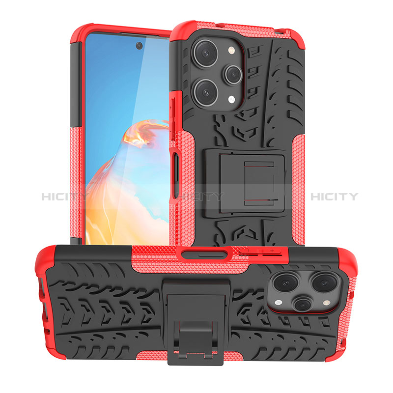 Funda Bumper Silicona y Plastico Mate Carcasa con Soporte JX1 para Xiaomi Redmi 12 4G