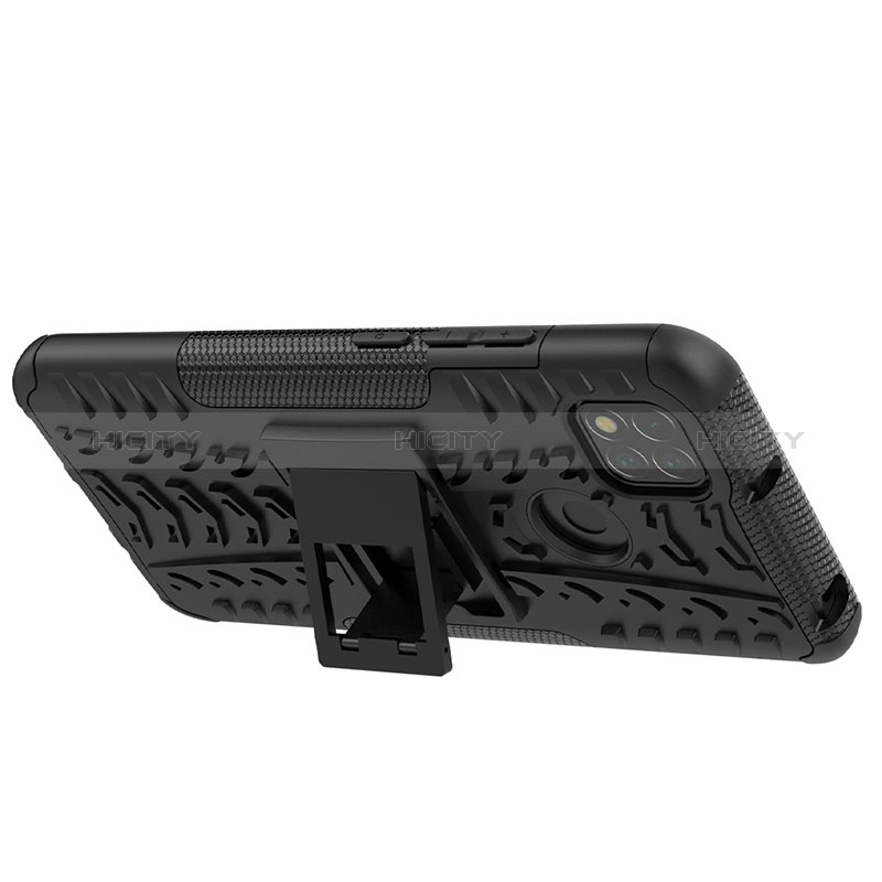 Funda Bumper Silicona y Plastico Mate Carcasa con Soporte JX1 para Xiaomi Redmi 9 India