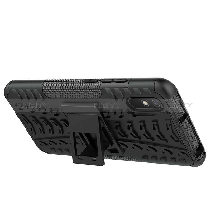 Funda Bumper Silicona y Plastico Mate Carcasa con Soporte JX1 para Xiaomi Redmi 9A
