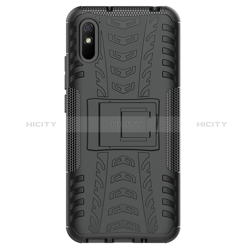 Funda Bumper Silicona y Plastico Mate Carcasa con Soporte JX1 para Xiaomi Redmi 9AT