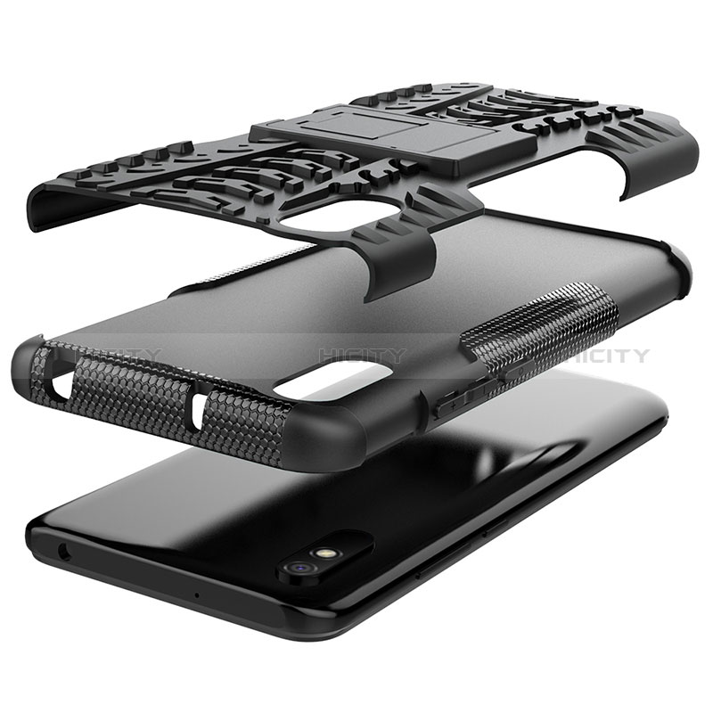 Funda Bumper Silicona y Plastico Mate Carcasa con Soporte JX1 para Xiaomi Redmi 9AT