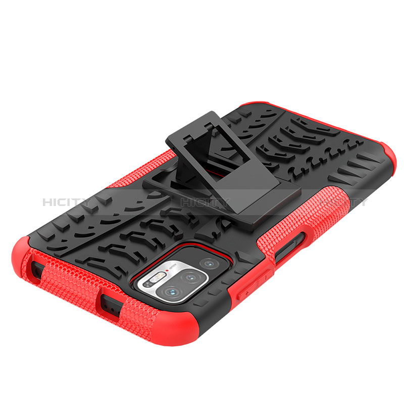 Funda Bumper Silicona y Plastico Mate Carcasa con Soporte JX1 para Xiaomi Redmi Note 10 5G