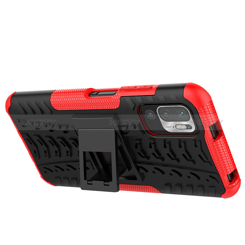 Funda Bumper Silicona y Plastico Mate Carcasa con Soporte JX1 para Xiaomi Redmi Note 11 SE 5G