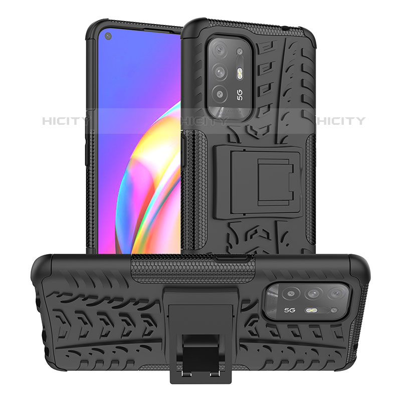 Funda Bumper Silicona y Plastico Mate Carcasa con Soporte JX2 para Oppo A94 5G