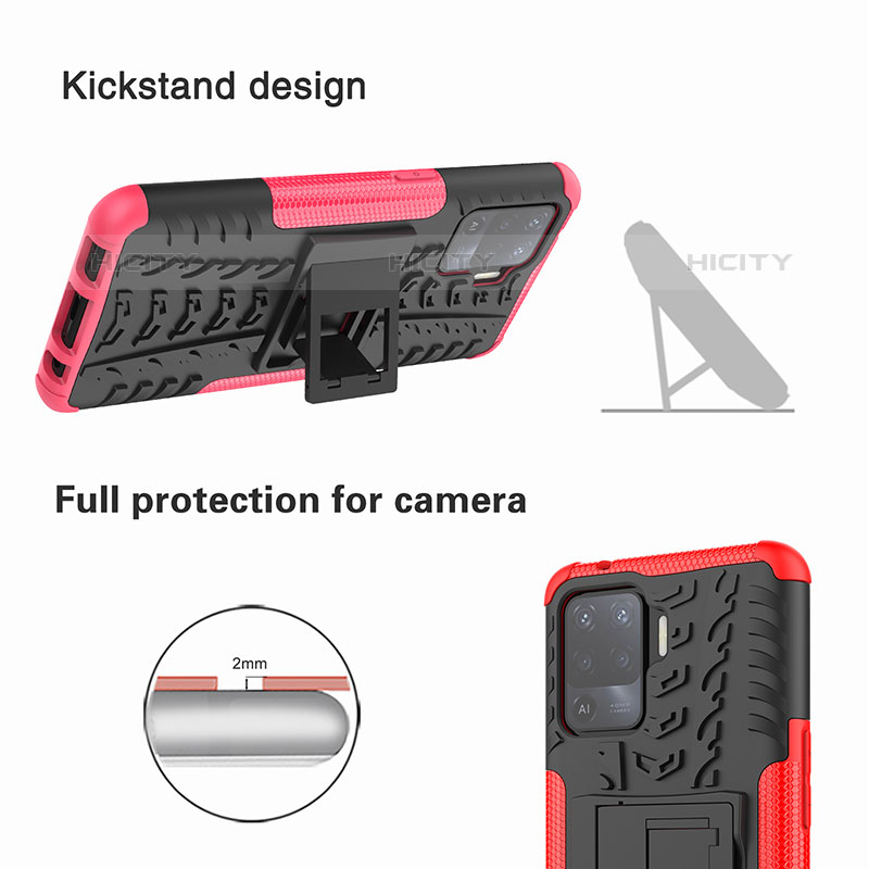 Funda Bumper Silicona y Plastico Mate Carcasa con Soporte JX2 para Oppo F19 Pro