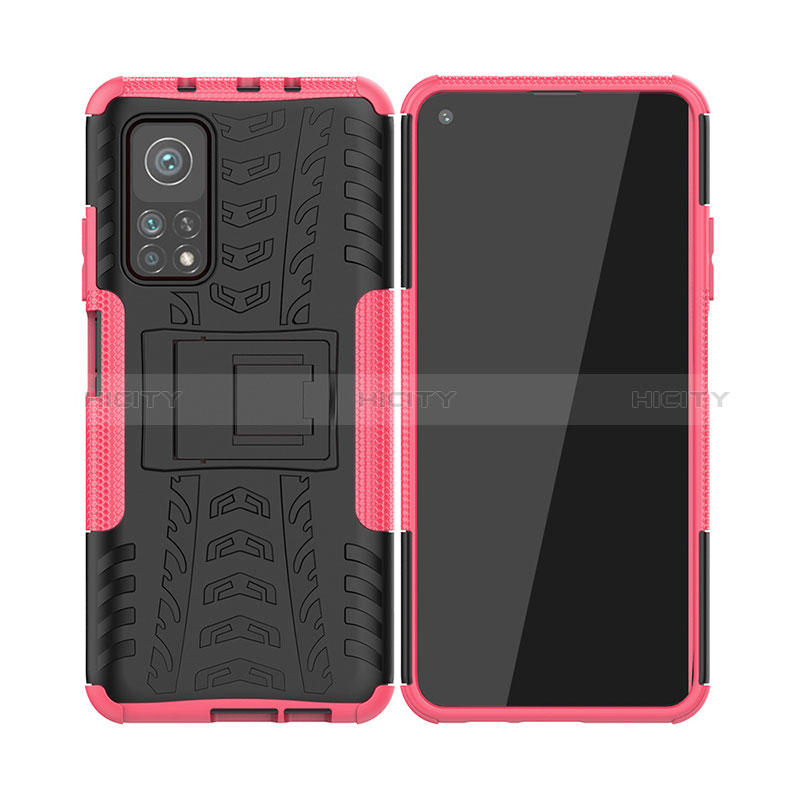 Funda Bumper Silicona y Plastico Mate Carcasa con Soporte JX2 para Xiaomi Mi 10T 5G