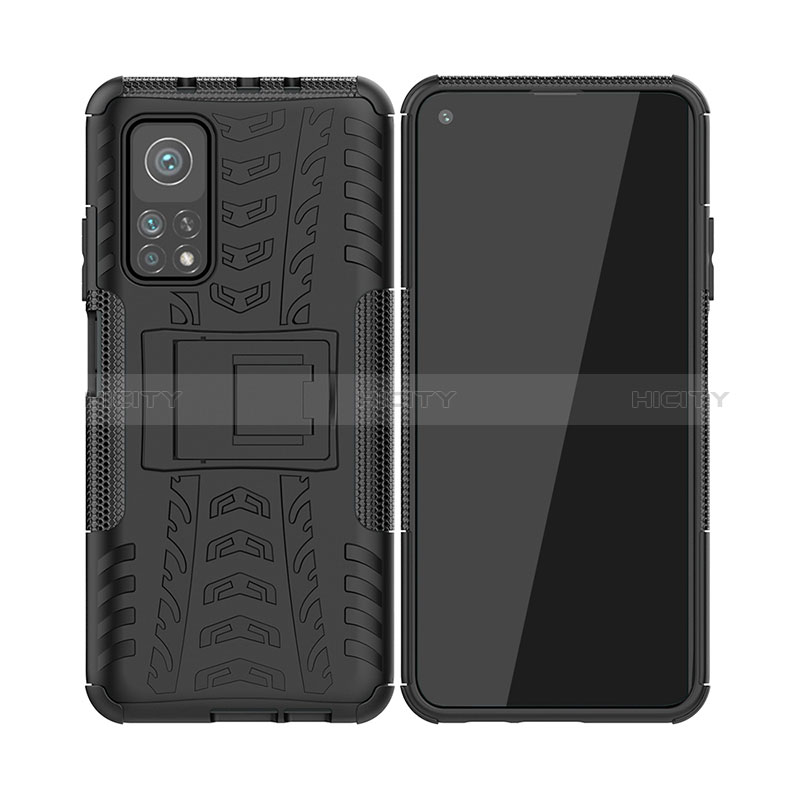 Funda Bumper Silicona y Plastico Mate Carcasa con Soporte JX2 para Xiaomi Mi 10T Pro 5G