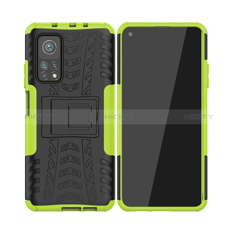 Funda Bumper Silicona y Plastico Mate Carcasa con Soporte JX2 para Xiaomi Mi 10T Pro 5G