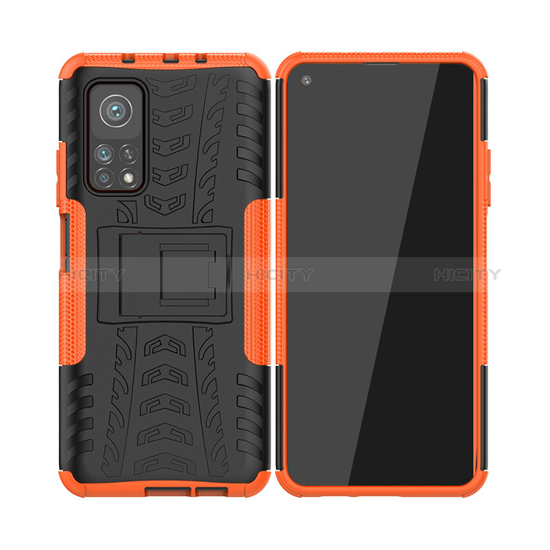 Funda Bumper Silicona y Plastico Mate Carcasa con Soporte JX2 para Xiaomi Mi 10T Pro 5G