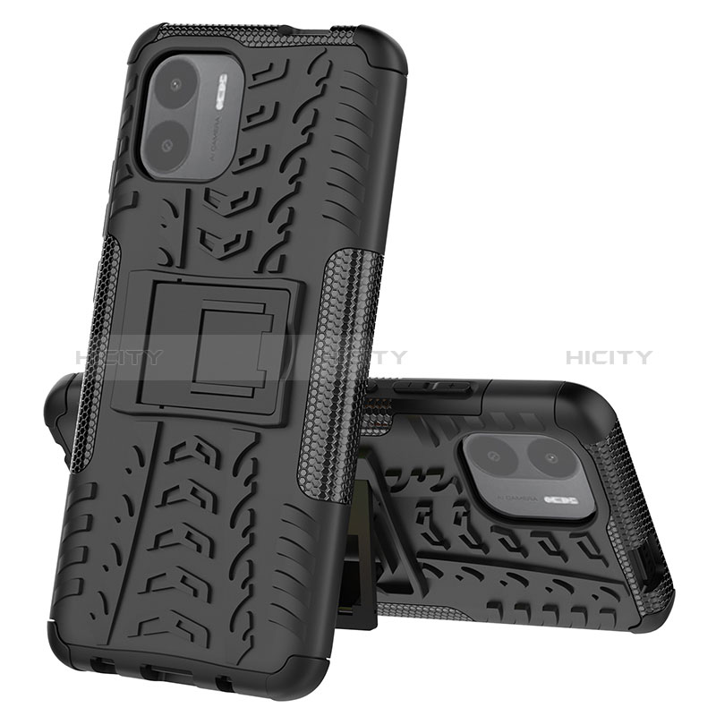 Funda Bumper Silicona y Plastico Mate Carcasa con Soporte JX2 para Xiaomi Poco C50