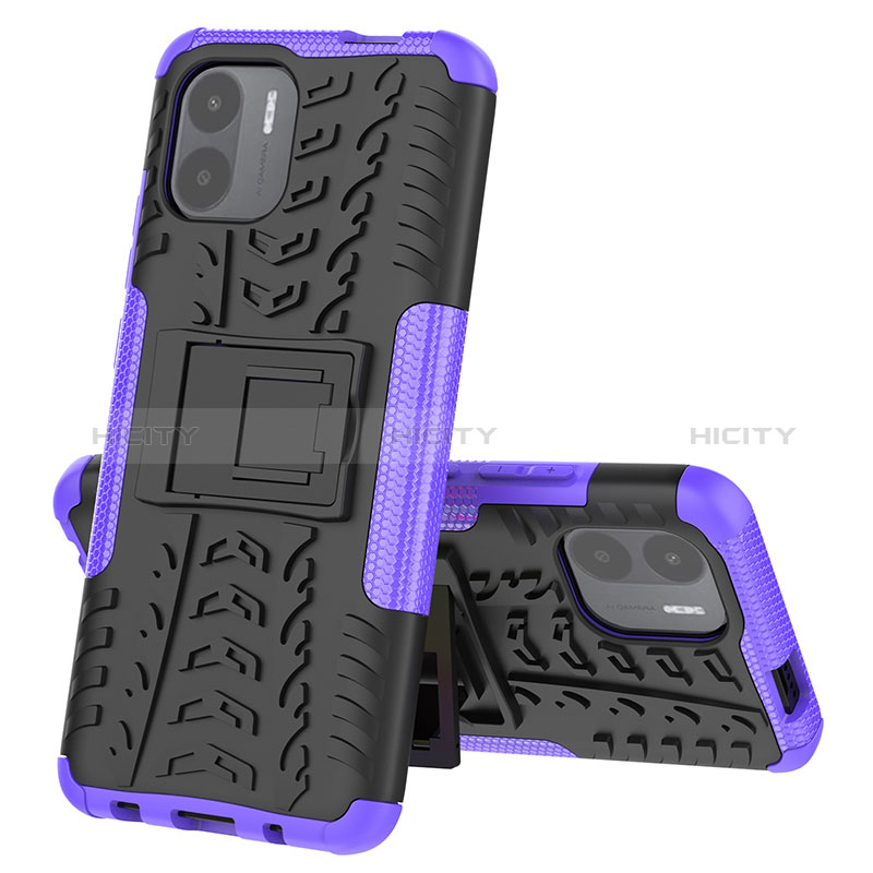 Funda Bumper Silicona y Plastico Mate Carcasa con Soporte JX2 para Xiaomi Redmi A2