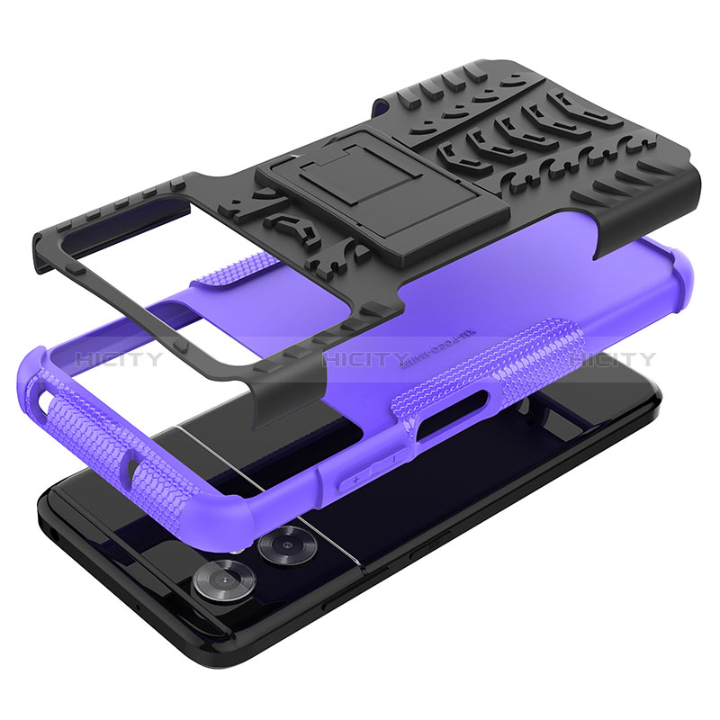 Funda Bumper Silicona y Plastico Mate Carcasa con Soporte JX2 para Xiaomi Redmi Note 11R 5G