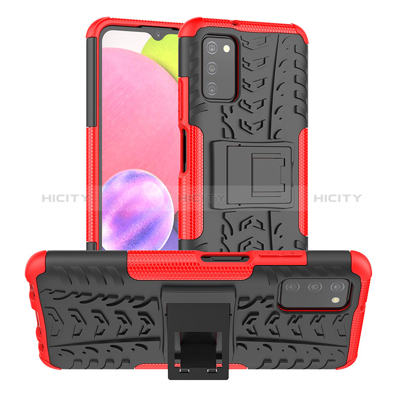 Funda Bumper Silicona y Plastico Mate Carcasa con Soporte JX3 para Samsung Galaxy A02s