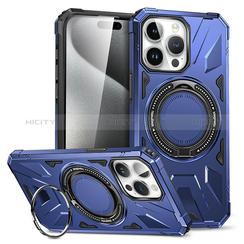 Funda Bumper Silicona y Plastico Mate Carcasa con Soporte K02C para Apple iPhone 14 Pro