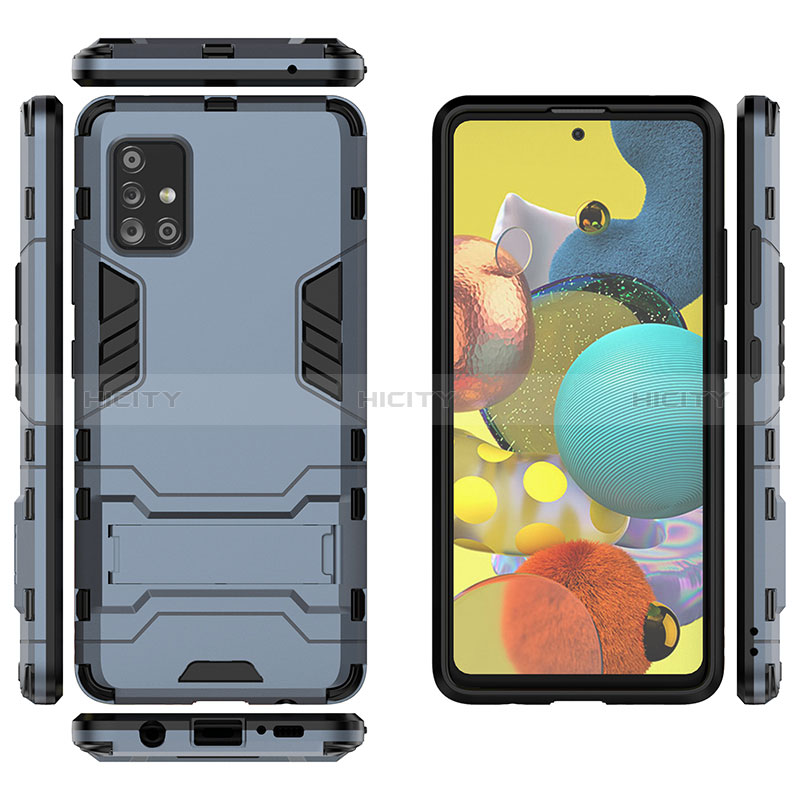 Funda Bumper Silicona y Plastico Mate Carcasa con Soporte KC1 para Samsung Galaxy A51 4G