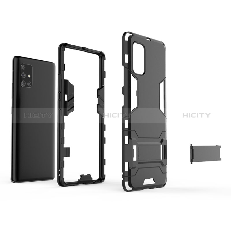 Funda Bumper Silicona y Plastico Mate Carcasa con Soporte KC1 para Samsung Galaxy A71 4G A715