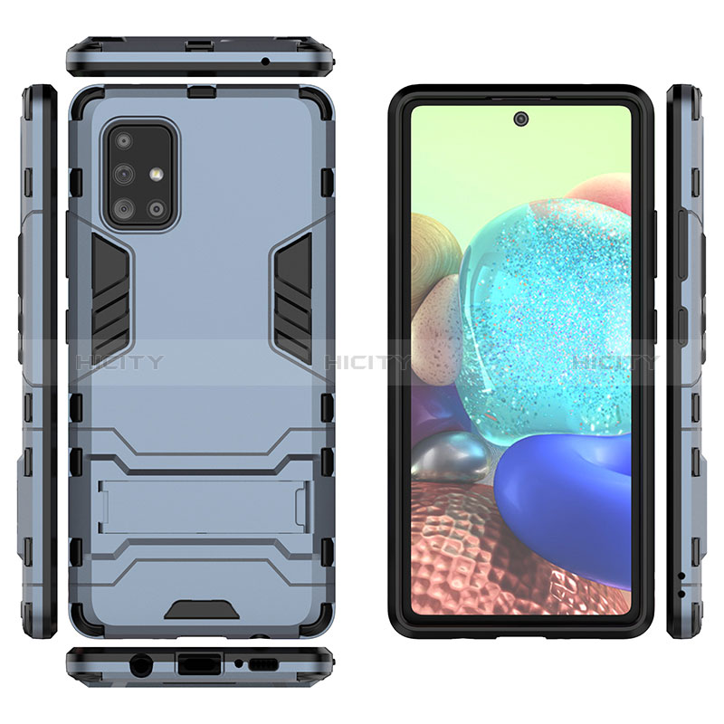 Funda Bumper Silicona y Plastico Mate Carcasa con Soporte KC1 para Samsung Galaxy A71 5G