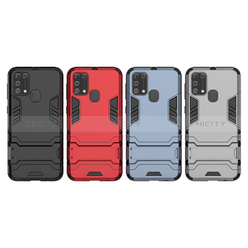 Funda Bumper Silicona y Plastico Mate Carcasa con Soporte KC1 para Samsung Galaxy M21s