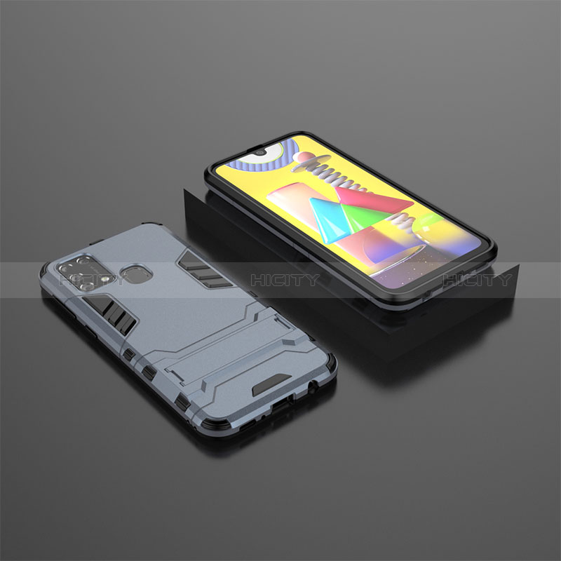 Funda Bumper Silicona y Plastico Mate Carcasa con Soporte KC1 para Samsung Galaxy M21s