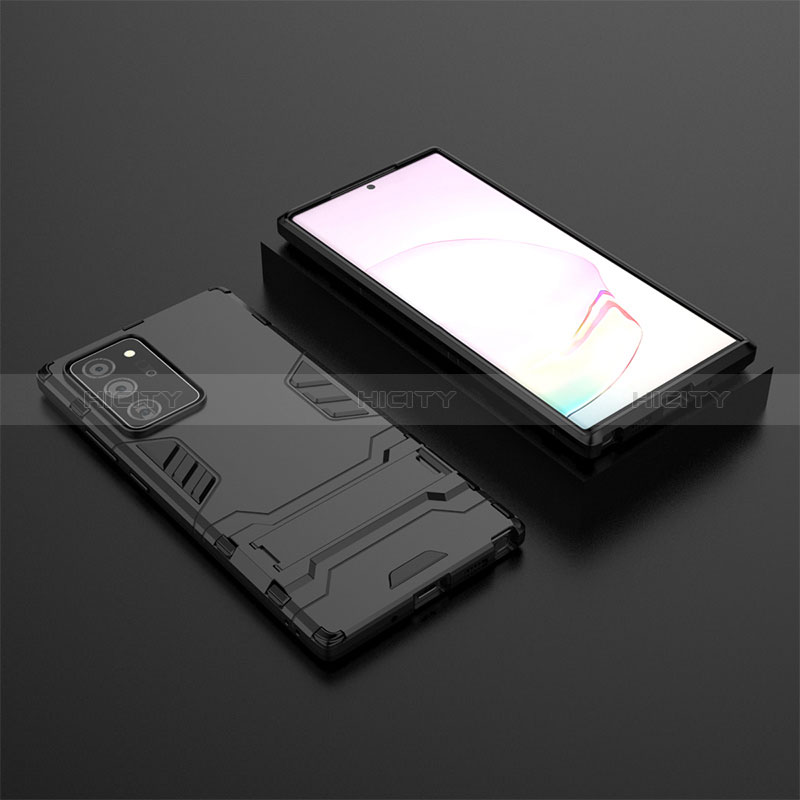 Funda Bumper Silicona y Plastico Mate Carcasa con Soporte KC1 para Samsung Galaxy Note 20 Ultra 5G Negro