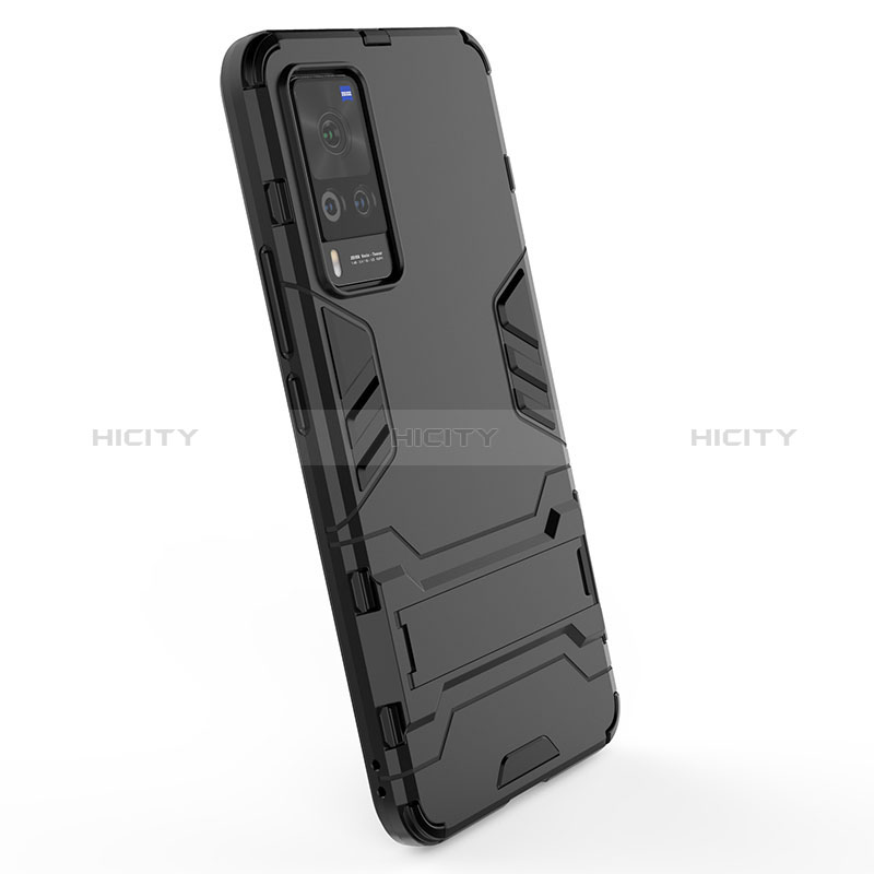 Funda Bumper Silicona y Plastico Mate Carcasa con Soporte KC1 para Vivo X60 Pro 5G