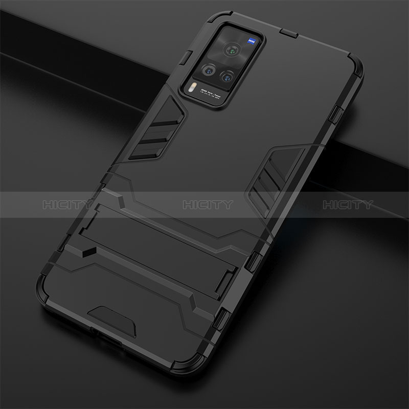 Funda Bumper Silicona y Plastico Mate Carcasa con Soporte KC1 para Vivo X60 Pro 5G