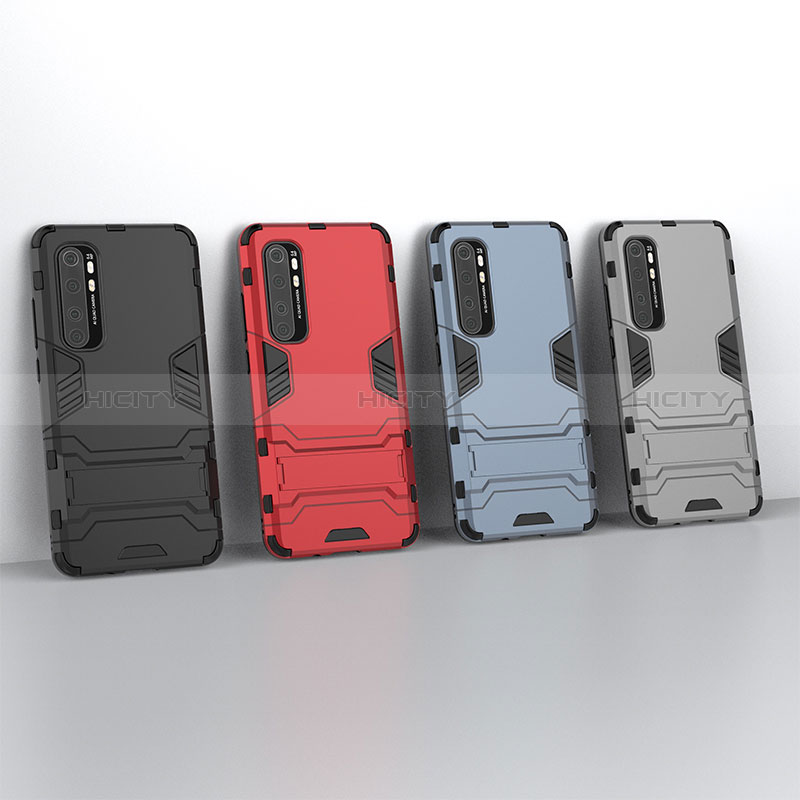 Funda Bumper Silicona y Plastico Mate Carcasa con Soporte KC1 para Xiaomi Mi Note 10 Lite