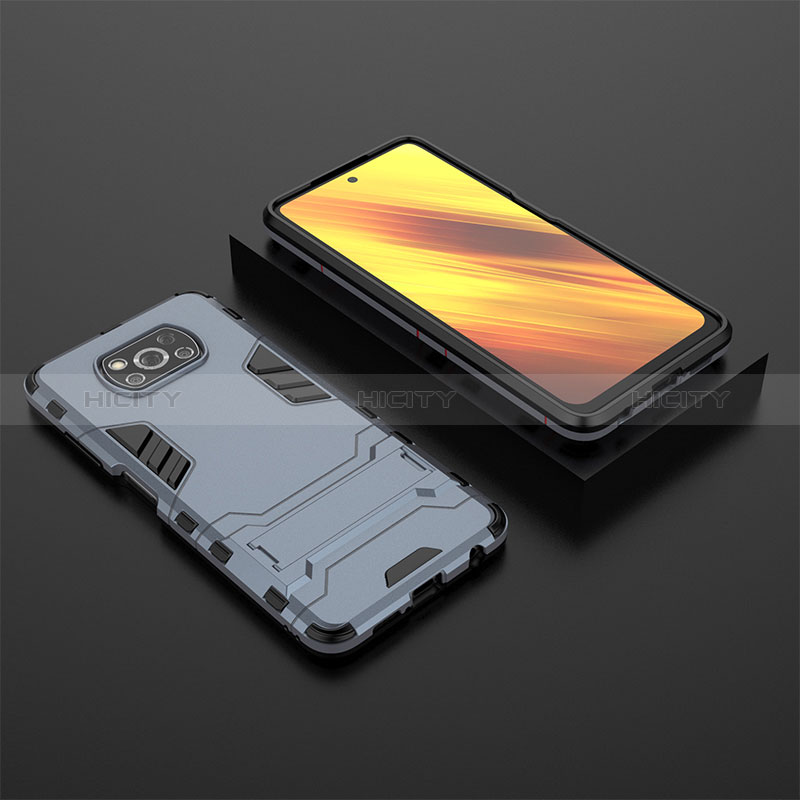 Funda Bumper Silicona y Plastico Mate Carcasa con Soporte KC1 para Xiaomi Poco X3 NFC