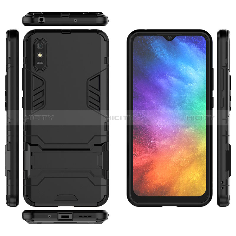 Funda Bumper Silicona y Plastico Mate Carcasa con Soporte KC1 para Xiaomi Redmi 9AT