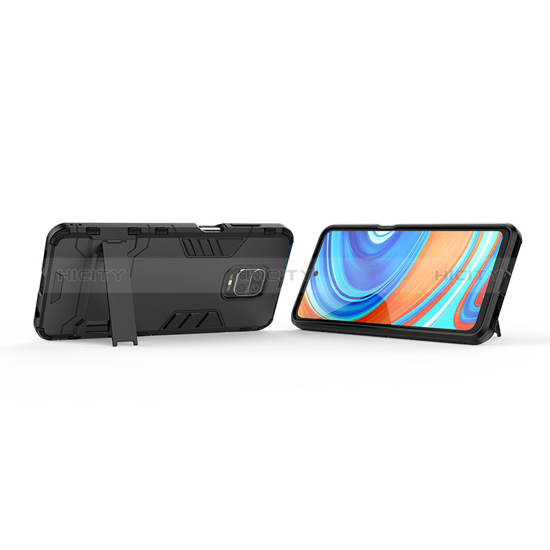 Funda Bumper Silicona y Plastico Mate Carcasa con Soporte KC1 para Xiaomi Redmi Note 9 Pro