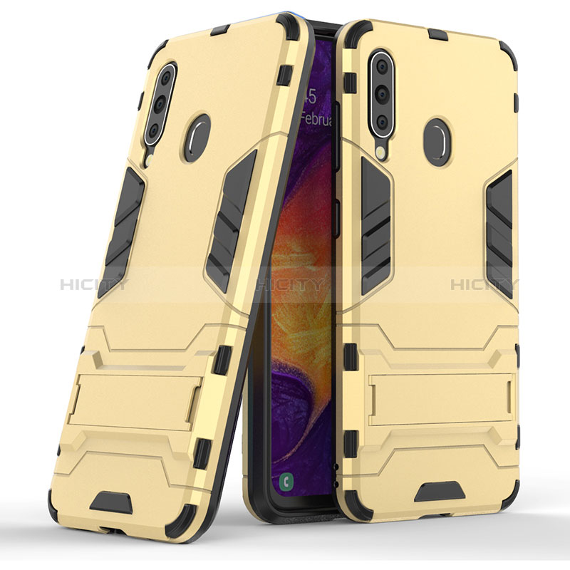 Funda Bumper Silicona y Plastico Mate Carcasa con Soporte KC2 para Samsung Galaxy M40