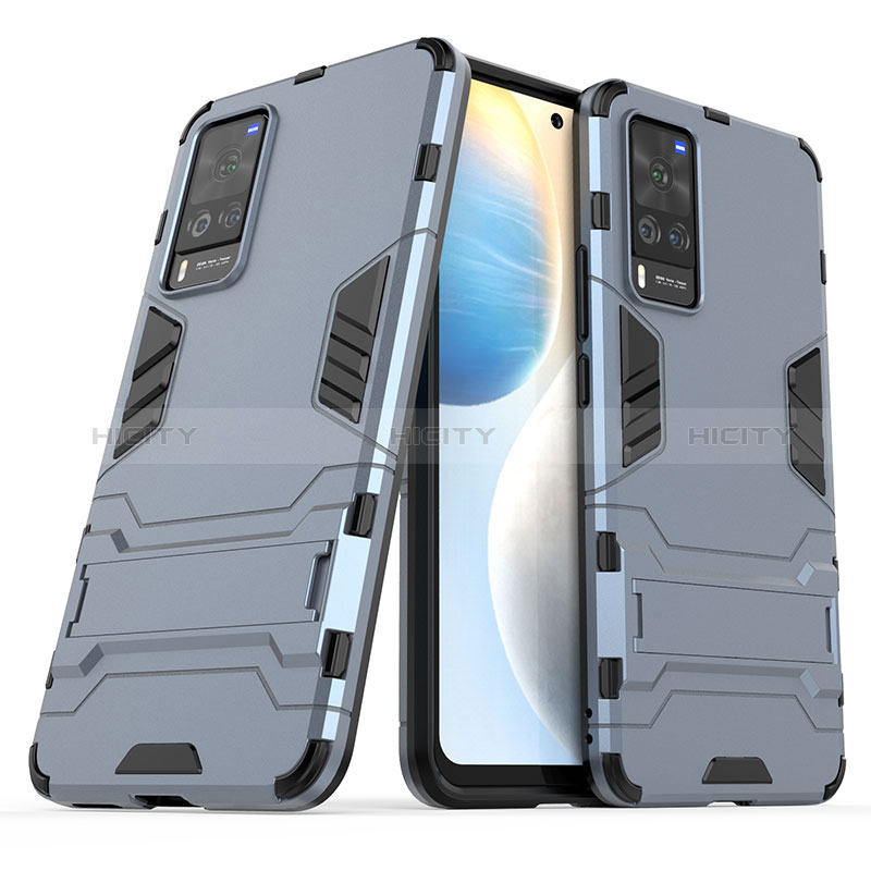 Funda Bumper Silicona y Plastico Mate Carcasa con Soporte KC2 para Vivo X60 Pro 5G