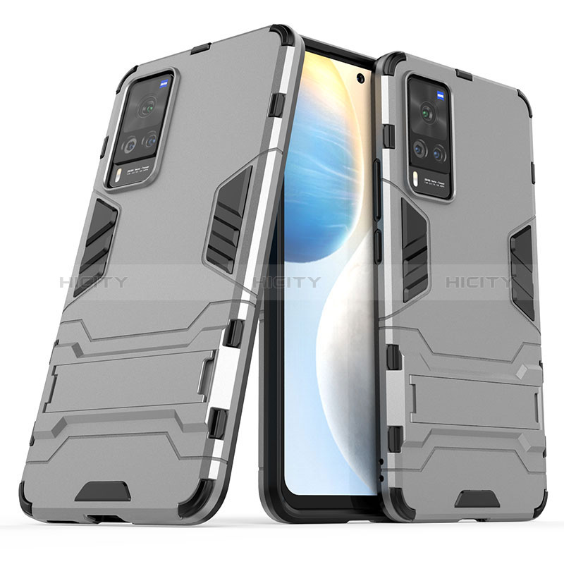 Funda Bumper Silicona y Plastico Mate Carcasa con Soporte KC2 para Vivo X60 Pro 5G