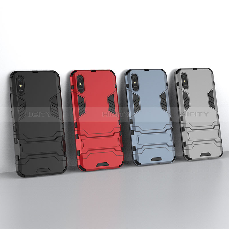 Funda Bumper Silicona y Plastico Mate Carcasa con Soporte KC2 para Xiaomi Redmi 9AT