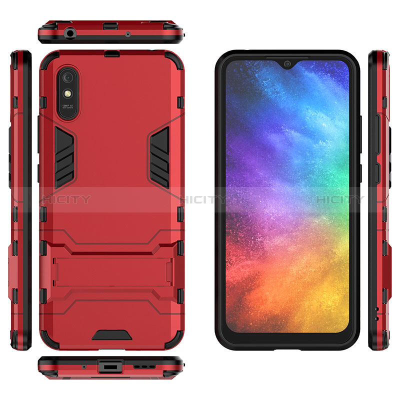 Funda Bumper Silicona y Plastico Mate Carcasa con Soporte KC2 para Xiaomi Redmi 9AT