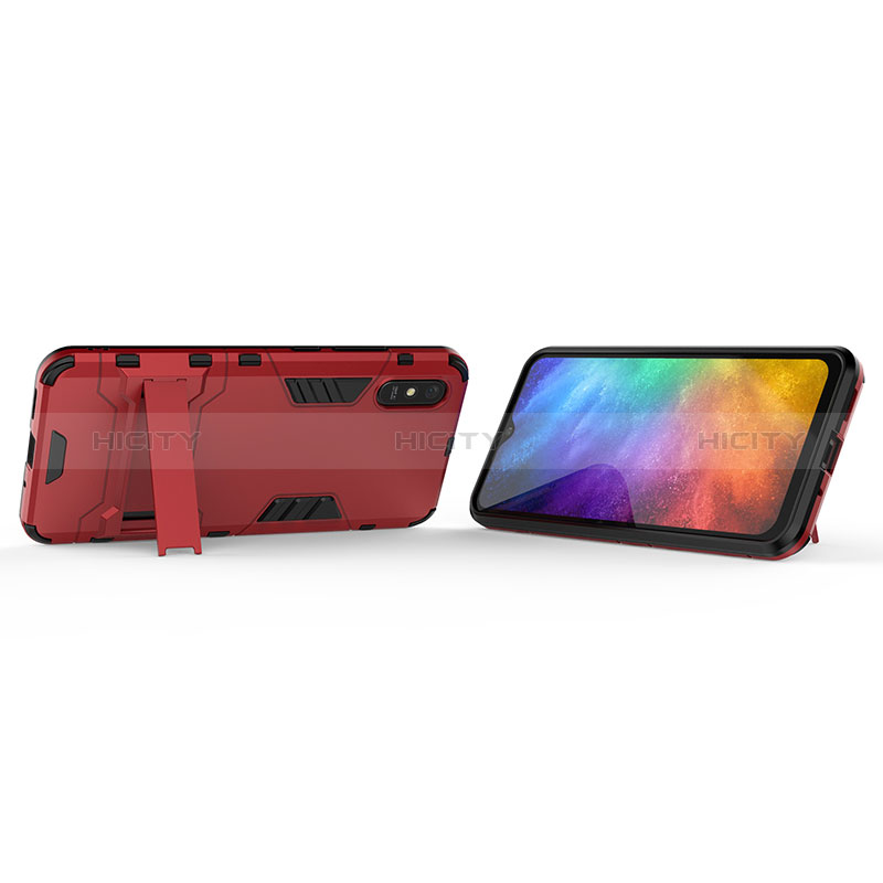 Funda Bumper Silicona y Plastico Mate Carcasa con Soporte KC2 para Xiaomi Redmi 9AT