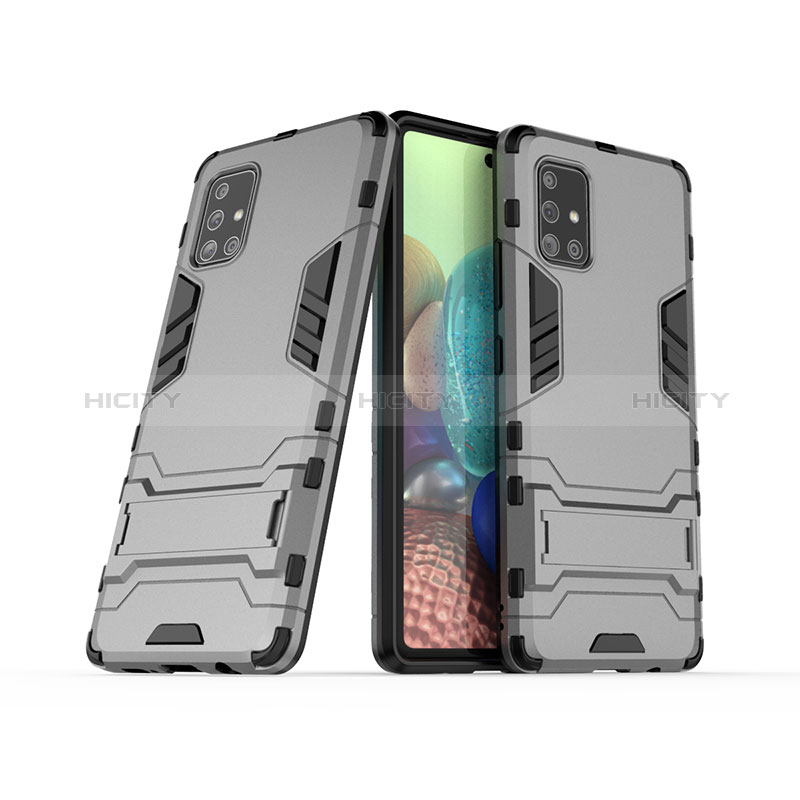 Funda Bumper Silicona y Plastico Mate Carcasa con Soporte KC3 para Samsung Galaxy A71 5G