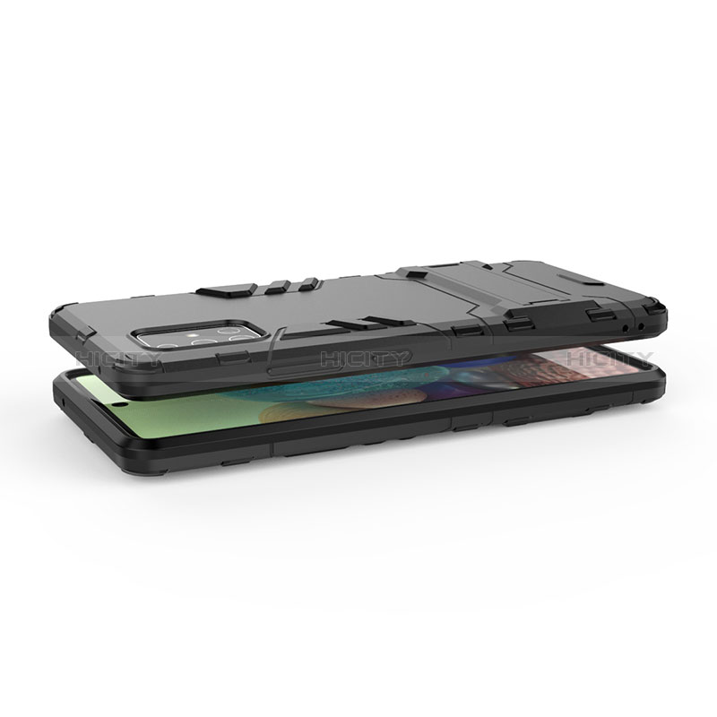 Funda Bumper Silicona y Plastico Mate Carcasa con Soporte KC3 para Samsung Galaxy A71 5G
