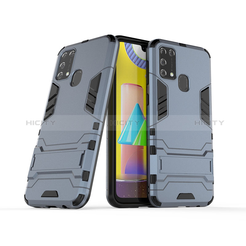 Funda Bumper Silicona y Plastico Mate Carcasa con Soporte KC3 para Samsung Galaxy M31 Prime Edition