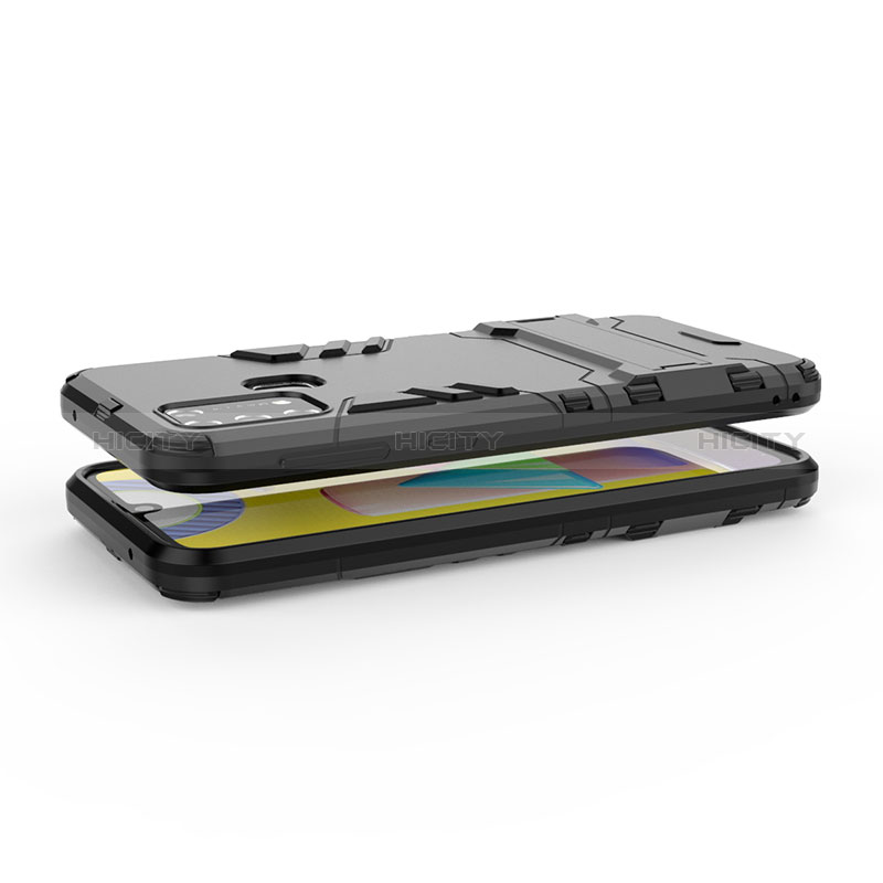 Funda Bumper Silicona y Plastico Mate Carcasa con Soporte KC3 para Samsung Galaxy M31 Prime Edition