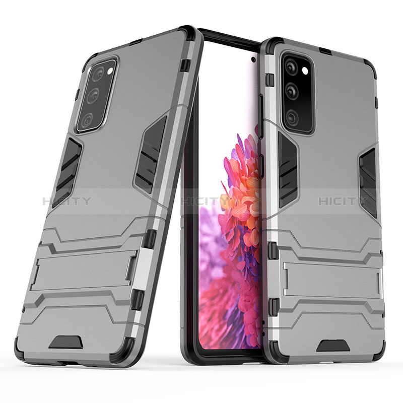 Funda Bumper Silicona y Plastico Mate Carcasa con Soporte KC3 para Samsung Galaxy S20 FE (2022) 5G