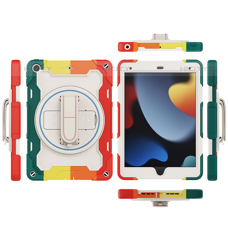 Funda Bumper Silicona y Plastico Mate Carcasa con Soporte L01 para Apple iPad 10.2 (2020)