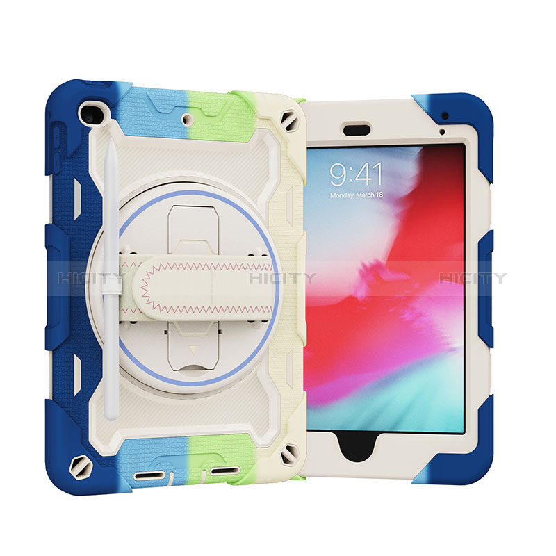 Funda Bumper Silicona y Plastico Mate Carcasa con Soporte L01 para Apple iPad Mini 4