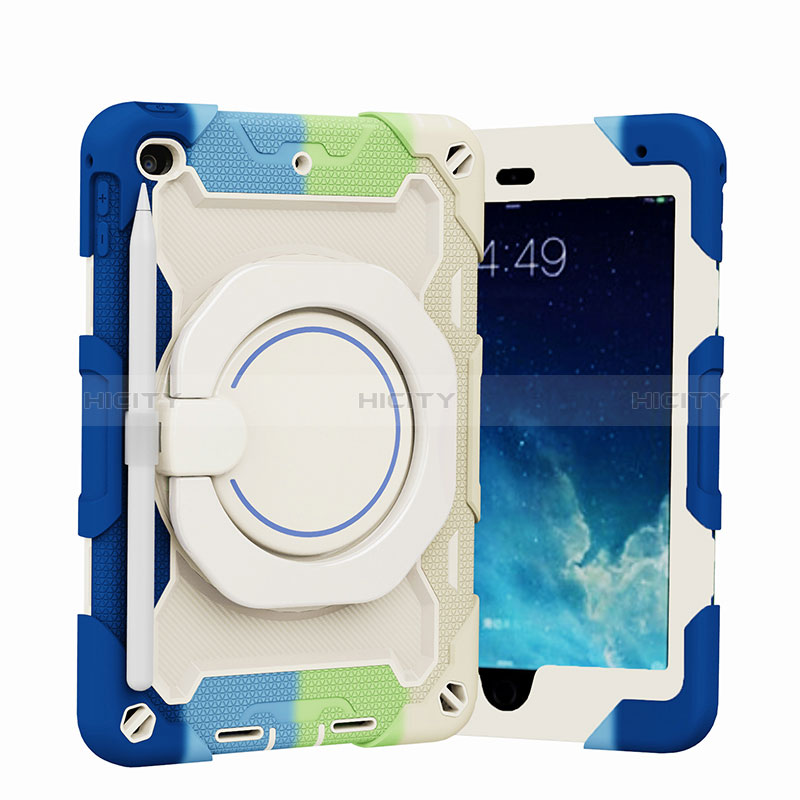 Funda Bumper Silicona y Plastico Mate Carcasa con Soporte L02 para Apple iPad Mini 4