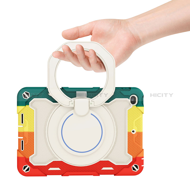 Funda Bumper Silicona y Plastico Mate Carcasa con Soporte L02 para Apple iPad Mini 4